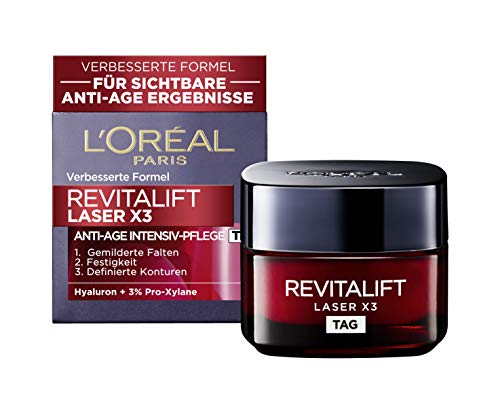 L'Oréal Paris Tagespflege, Revitalift Laser X3, Anti-Aging Tiefenpflege mit 3-fach Wirkung,...