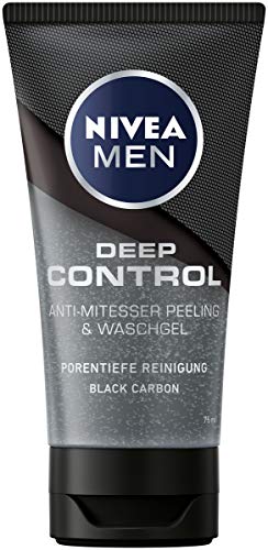 NIVEA MEN Deep Control Anti-Mitesser Peeling und Waschgel im 1er-Pack (1 x 75 ml),...