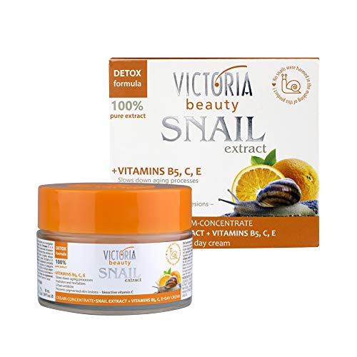 Victoria Beauty - Schneckencreme mit Vitamin B5, C & E, Schneckenschleim Creme, Gesichtscreme gegen...